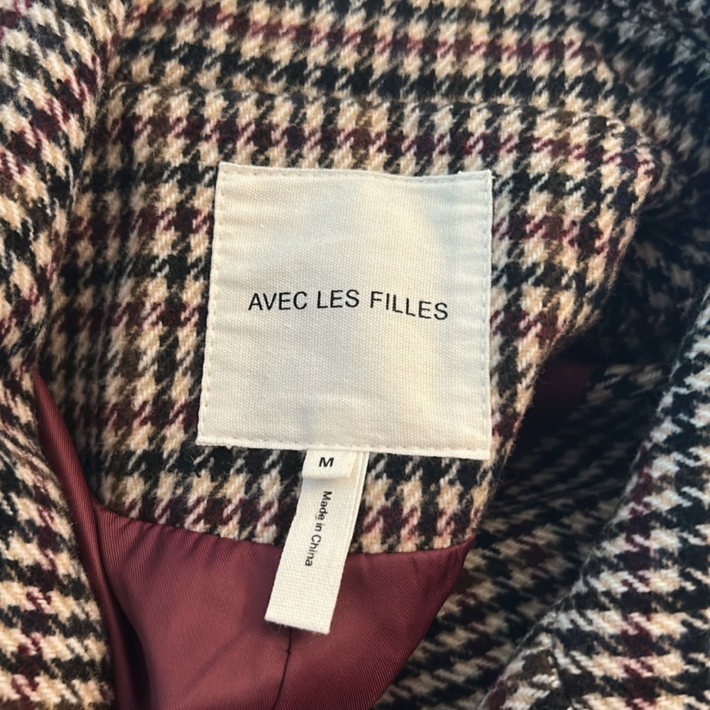 Avec Les Filles Double Breasted Houndstooth Pea Coat NWT - Picture 4 of 5